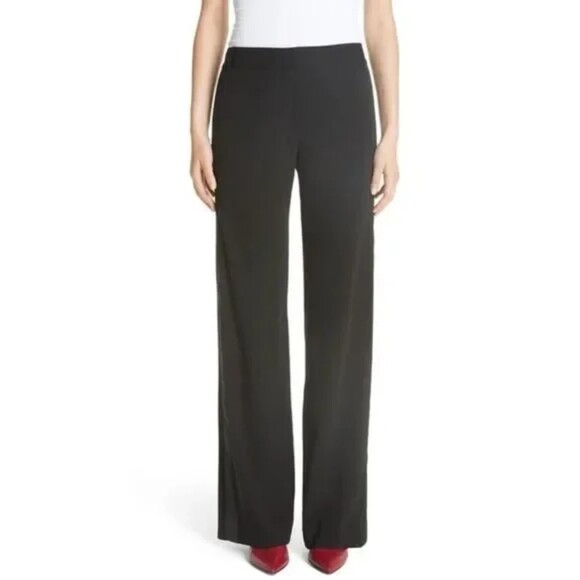 Equipment Hagan Tuxedo Satin Stripe Trousers Black Pants - Picture 5 of 16